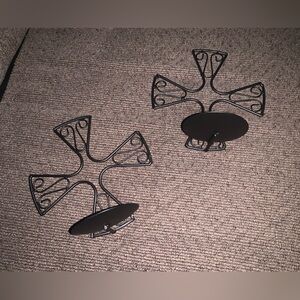 ⭐️2 Black Cross Wall Sconce for Tea Light Candles